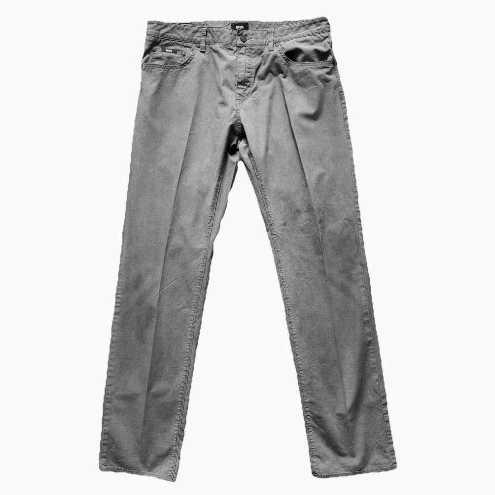 Hugo Boss Maine Regular Fit Pants Mens 36x34 Grey Excellent Textured Stretch